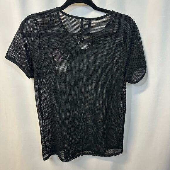 Harry Potter Mesh Top Shirt Polyjuice Love Potion Embroidery Tie Front Rare M - Picture 5 of 5